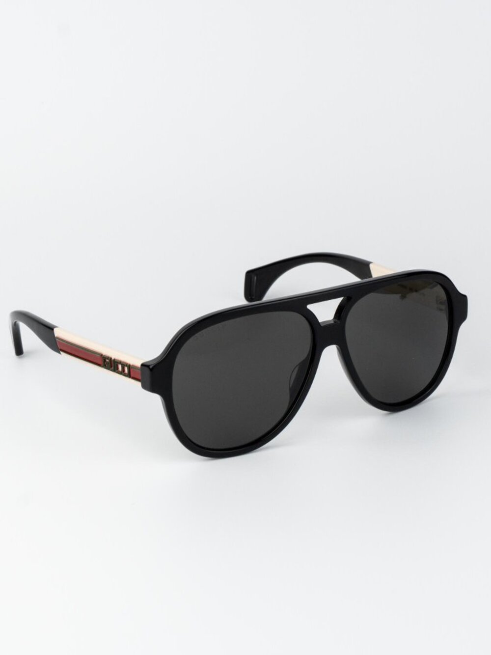Gucci Men Sunglasses Black White Grey Pilot GG0463S 002 NEW AUTHENTIC - Picture 5 of 10